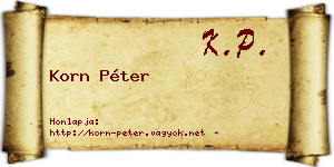 Korn Péter névjegykártya