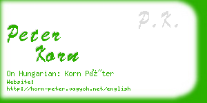 peter korn business card